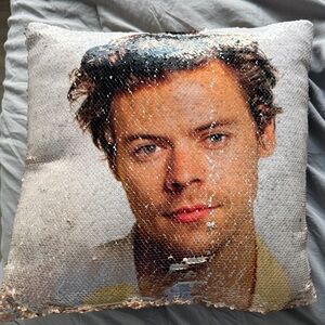 Sequin Pillow with Celebrity Face